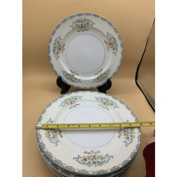 Mikado China 1938 Green Traditional 10" Dinner Plates set Of 6, Made in Japan - Picture 6 of 6